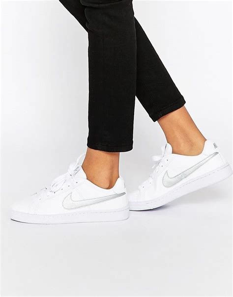 nike court royale damen weiß silber|Nike womens Court Royale Trainers.